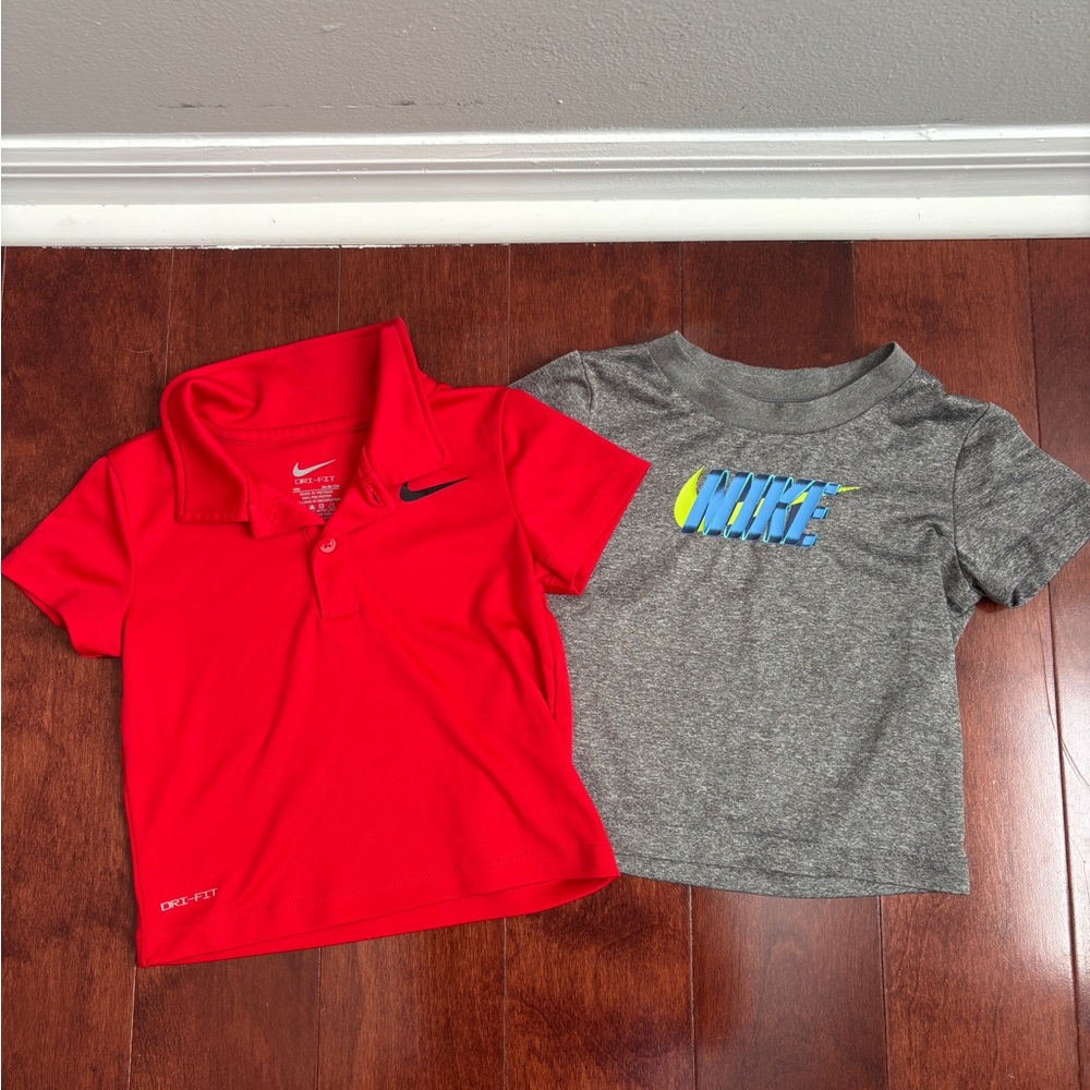 Nike Kids Red Polo and Gray Tee Set